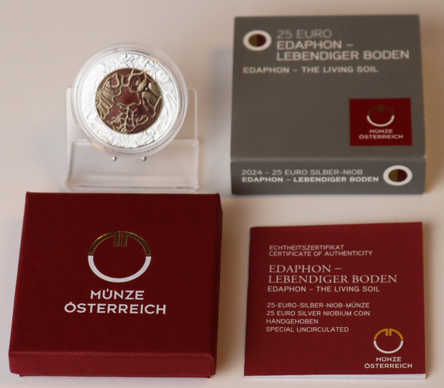 ÖSTERREICH 25 Euro 2024 Silber/Niob Lebendiger Boden