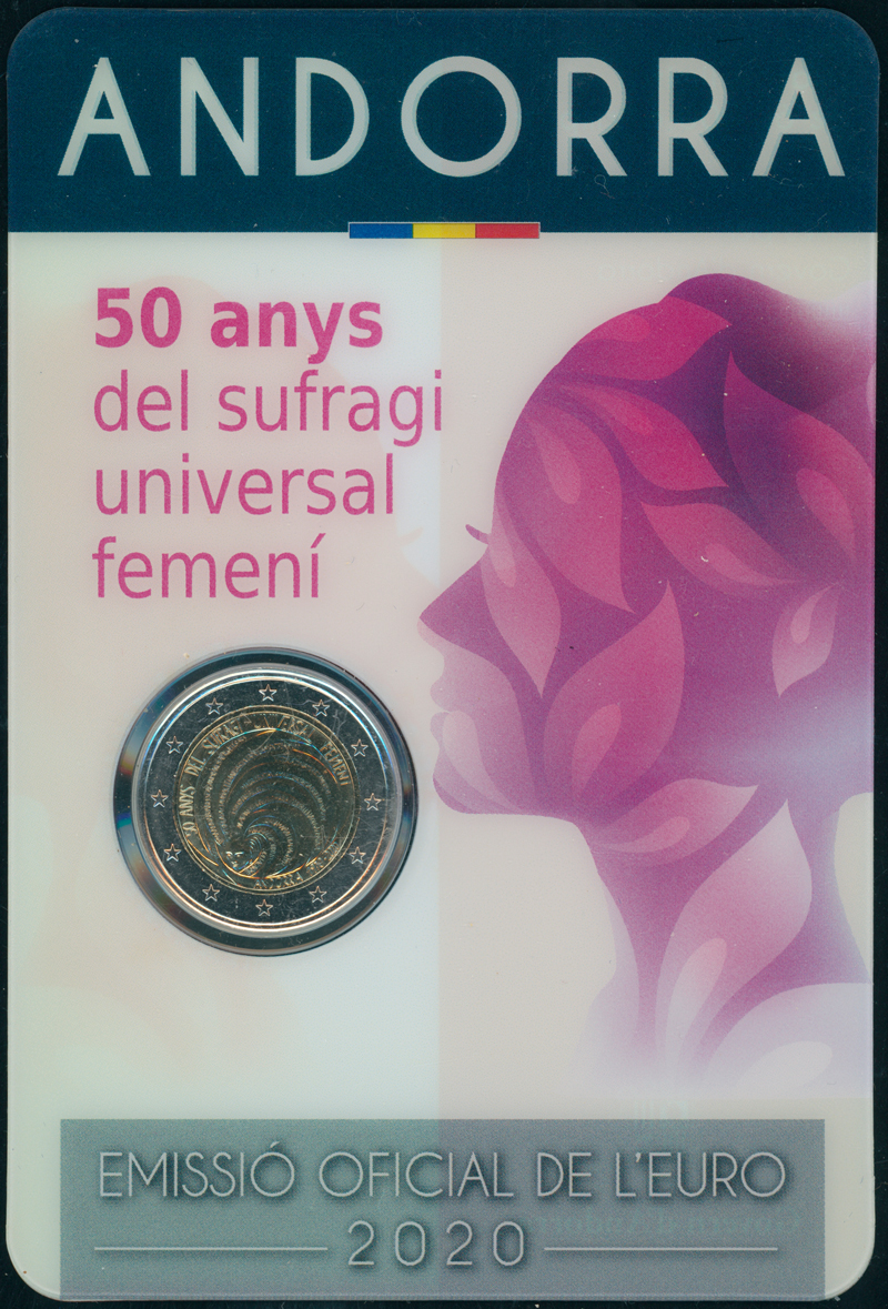 ANDORRA 2020 Coincard 2 Euro 50 Jahre Frauenwahlrecht