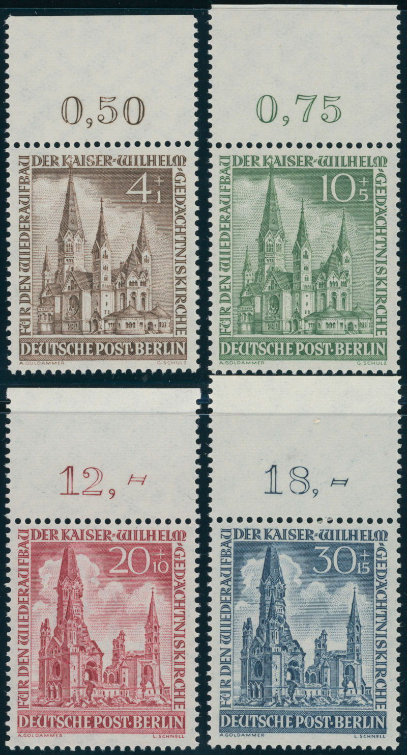 BERLIN 1953 MiNr. 106-109 Oberrand