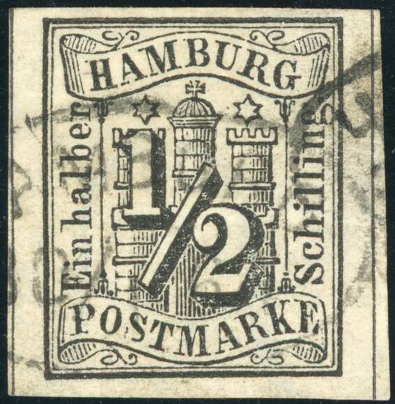HAMBURG 1859 MiNr. 1 HAMBURG 1859 MiNr. 1