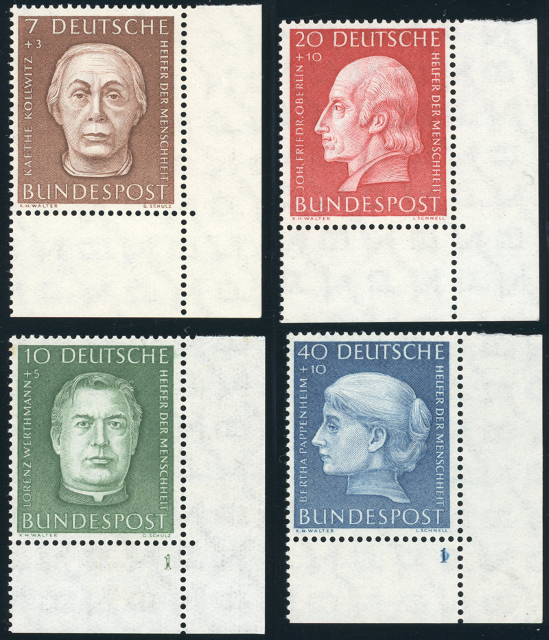 BRD 1954 MiNr. 200-203 Bogenecke unten rechts