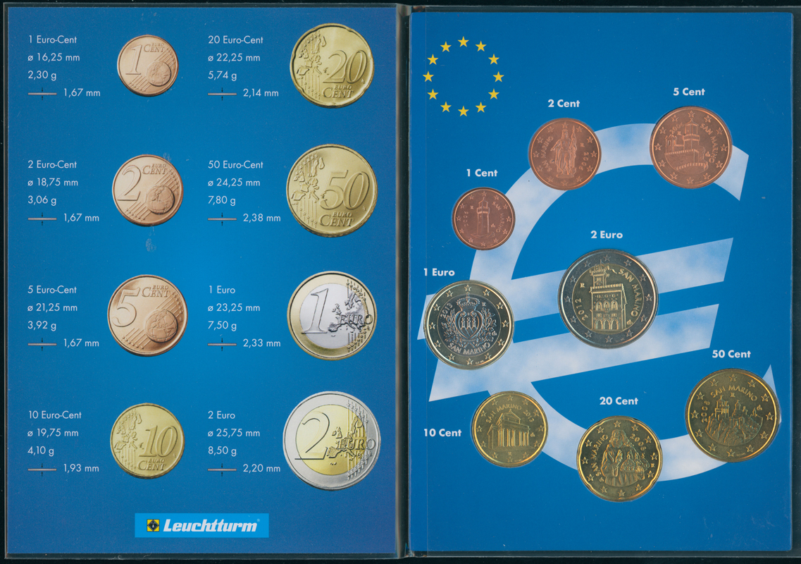 SAN MARINO Mischsatz Euro-Kursmünzen