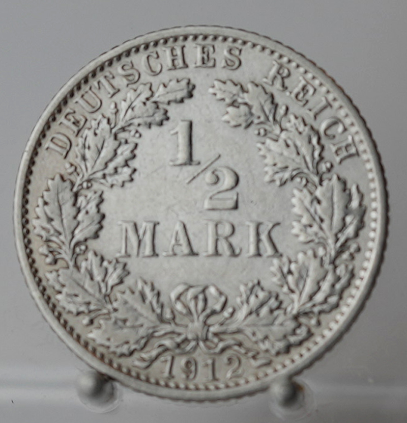 KAISERREICH 1/2 Mark 1912 E Jaeger 16