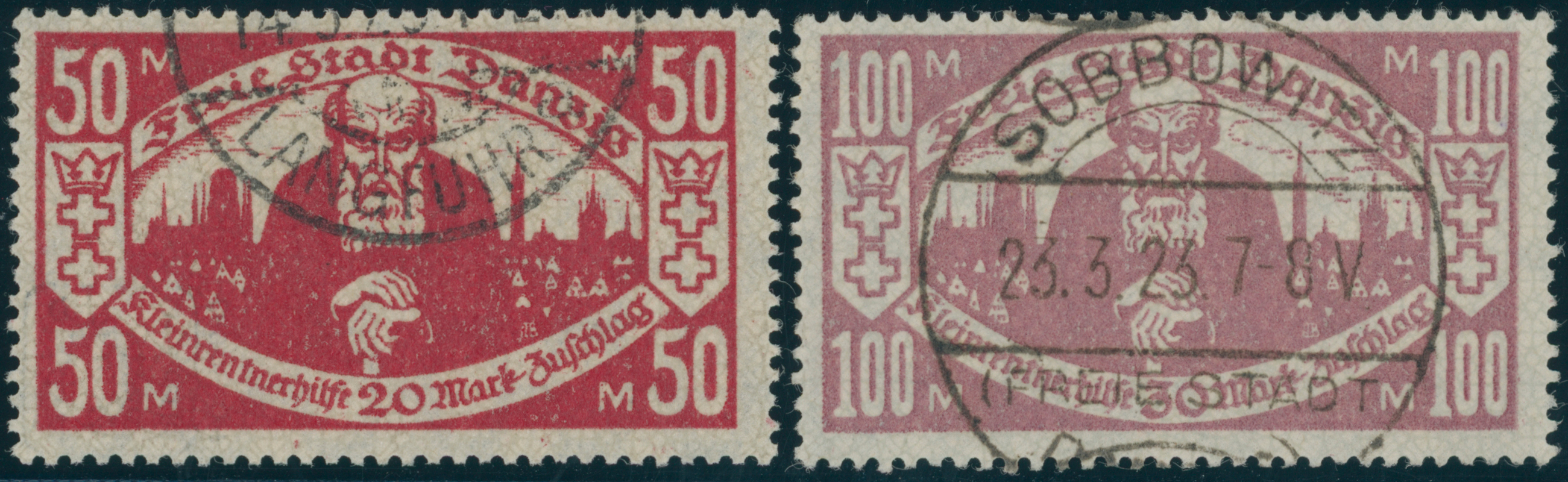 DANZIG 1923 MiNr. 131-132