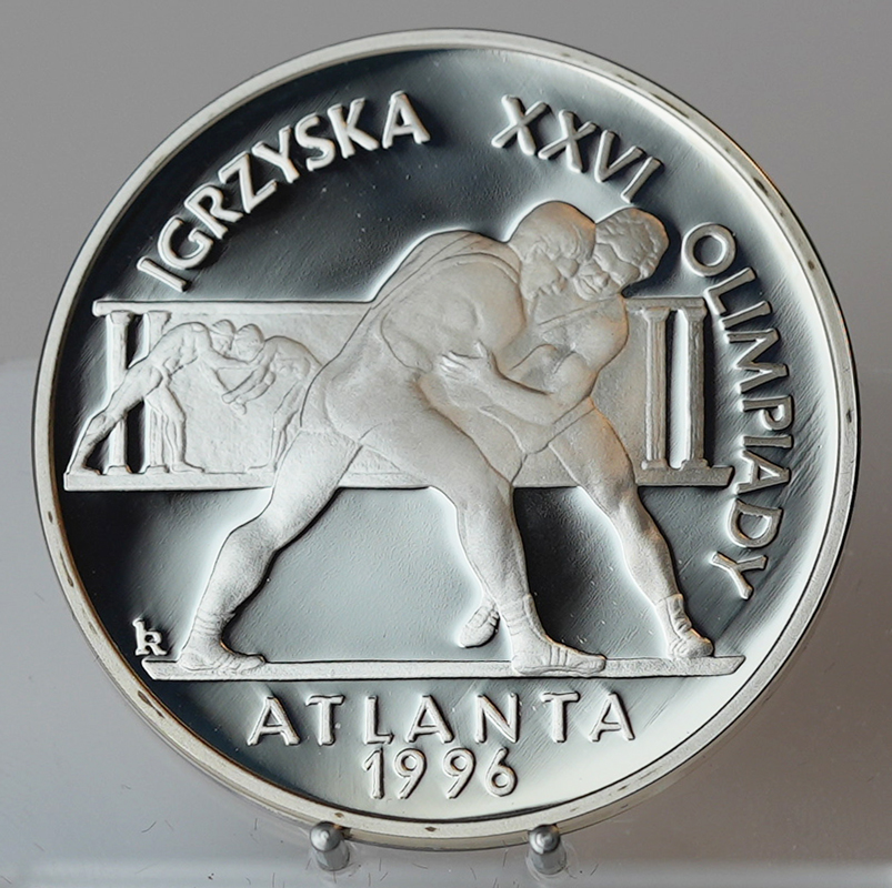 POLEN 20 Zloty Silber 1995 Olympische Spiele Atlanta 1996 PP