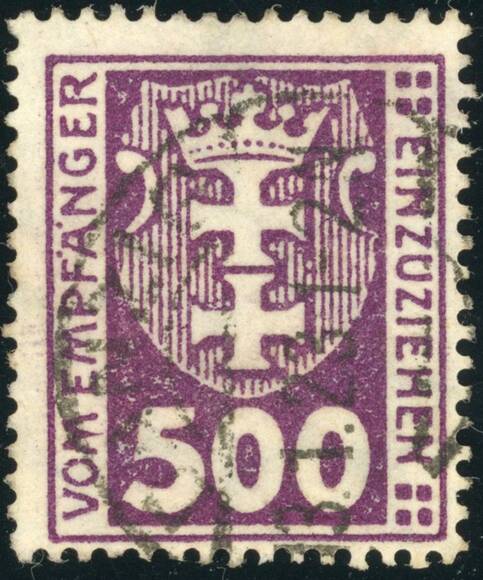 DANZIG PORTO 1923 MiNr. P 19 Y DANZIG PORTO 1923 MiNr. P 19 Y