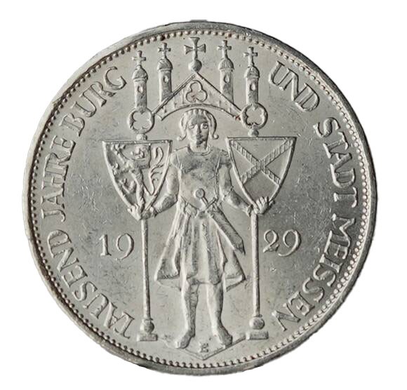 WEIMAR 3 Reichsmark, 1929 E, Meißen, Jaeger 338