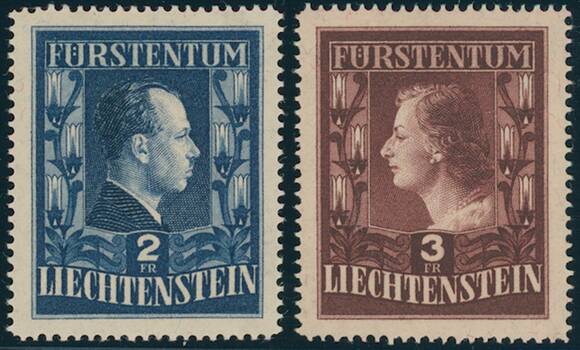 LIECHTENSTEIN 1951, MiNr. 304-305 B