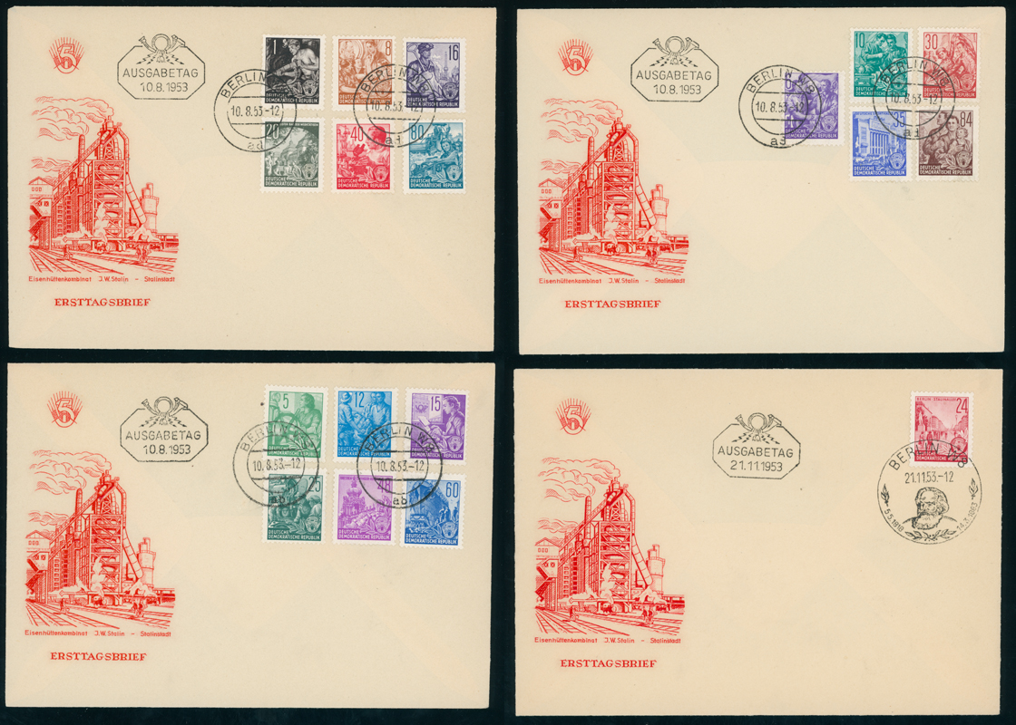 DDR 1953 MiNr. 362-379 FDC