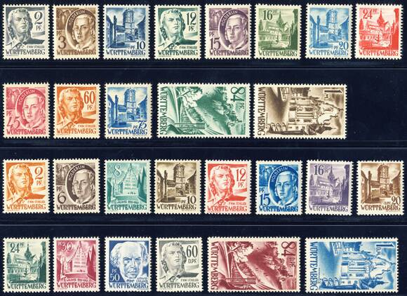 FZ WÜRTTEMBERG MiNr. 1-27 FZ WÜRTTEMBERG MiNr. 1-27
