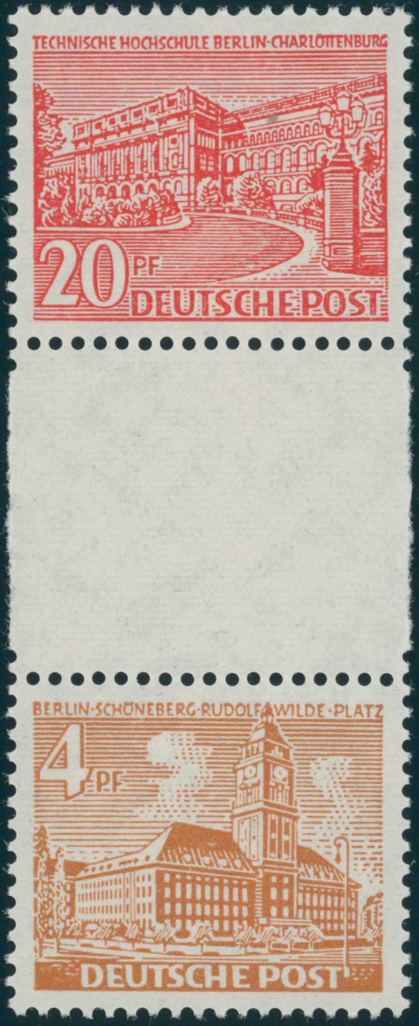 BERLIN 1949 Zusammendruck SZ 3 B