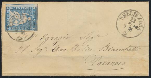 SCHWEIZ 1857 MiNr. 14 II B yo SCHWEIZ 1857 MiNr. 14 II B yo