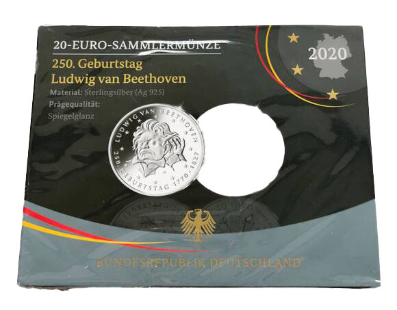 BRD 20 Euro 2020 F 250. Geburtstag Ludwig van Beethoven PP