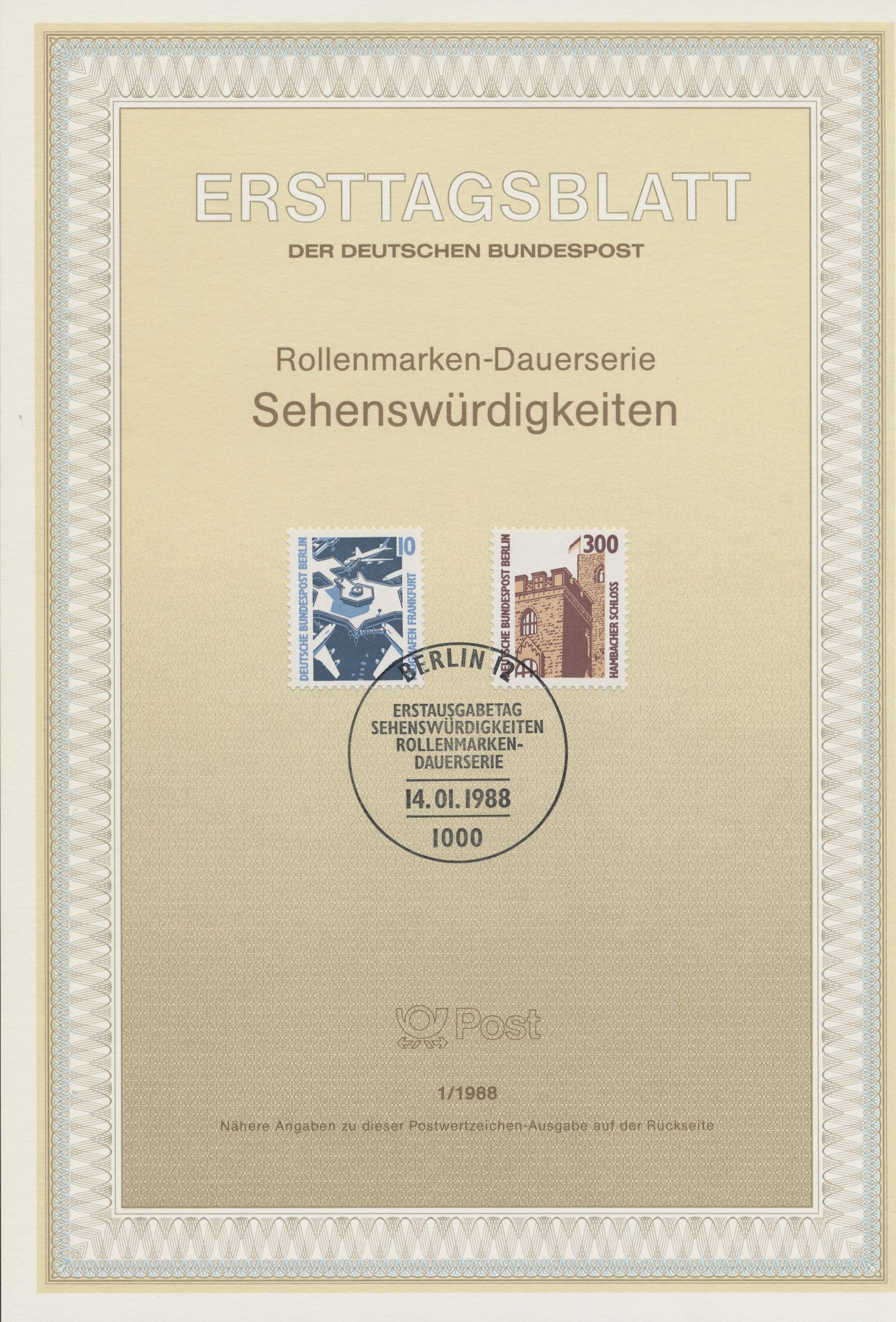 Berlin Ersttagsblätter Jahrgang 1988