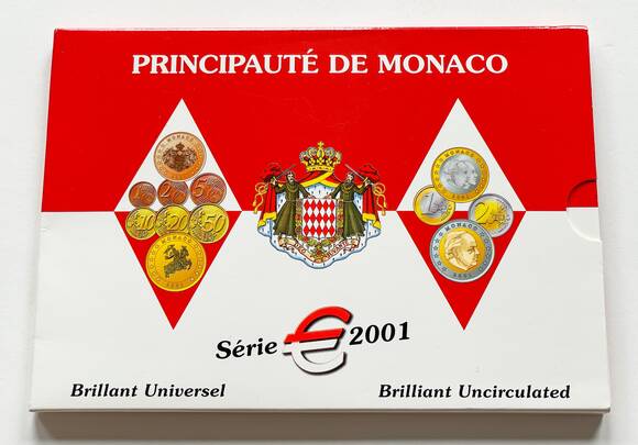 MONACO offizieller Euro-Kursmünzensatz KMS 2001