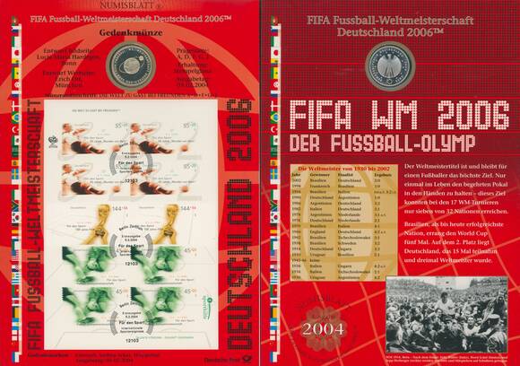 NUMISBLATT WM-Numisblatt 2004 Deutsche Post