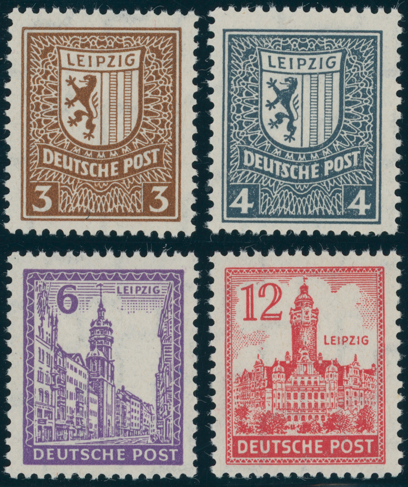 SBZ MiNr. 150-155 X Wasserzeichen Stufen fallend