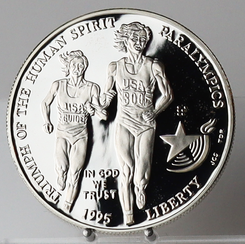 USA 1 Dollar Silber 1995 P Olympische Spiele Atlanta Paralympics PP