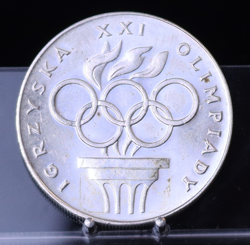 POLEN 200 Zloty Silber 1976 Olympische Spiele Montreal