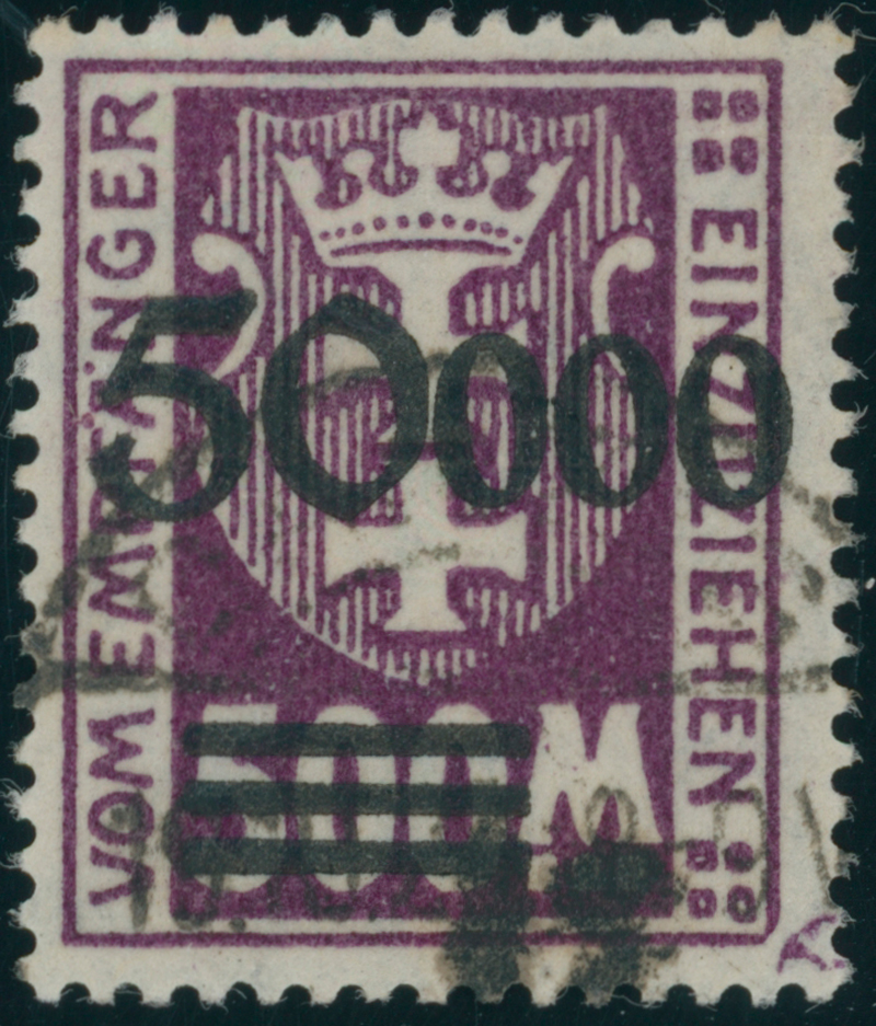 DANZIG PORTO 1923 MiNr. P 28 I