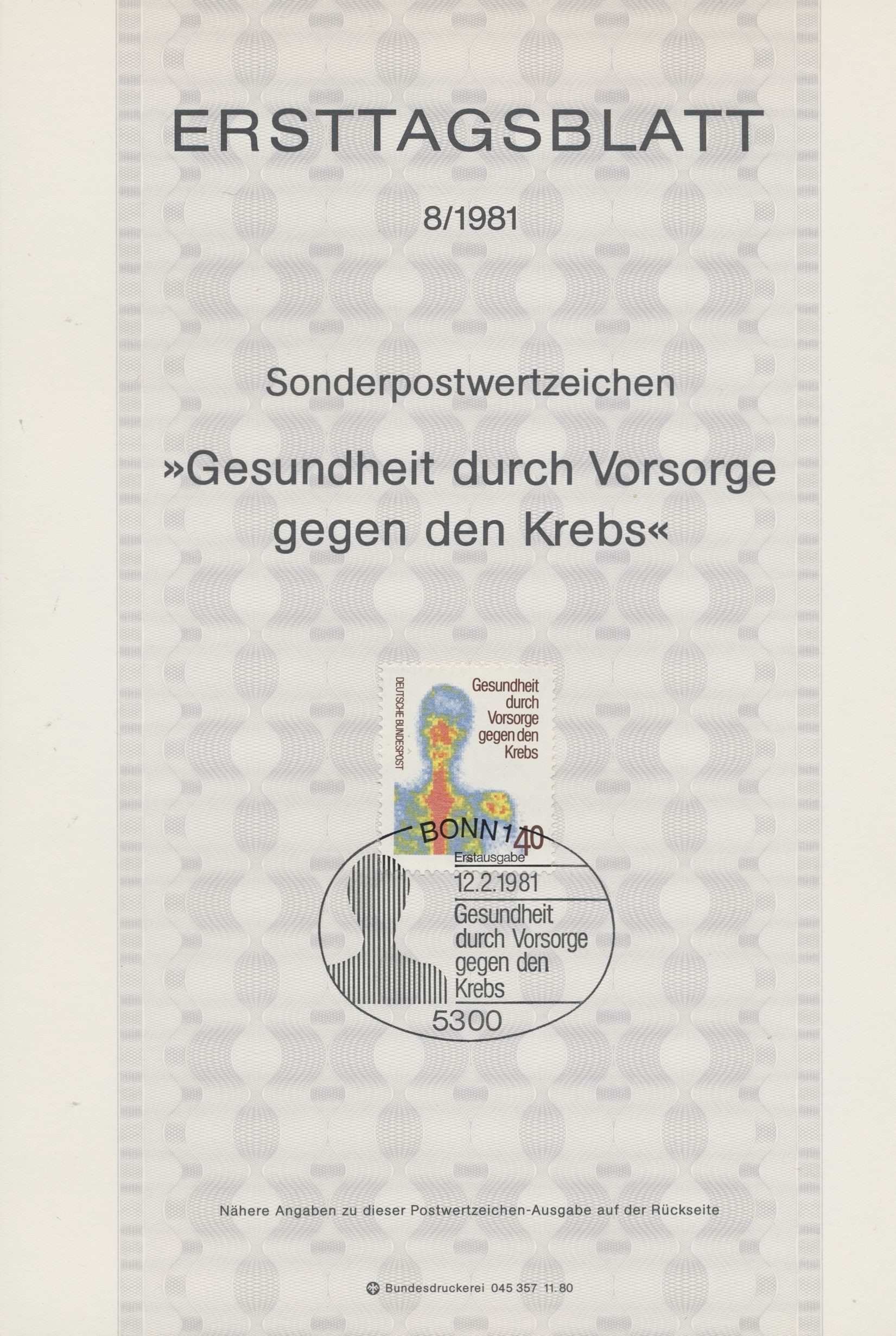 BRD Ersttagsblätter Jahrgang 1981
