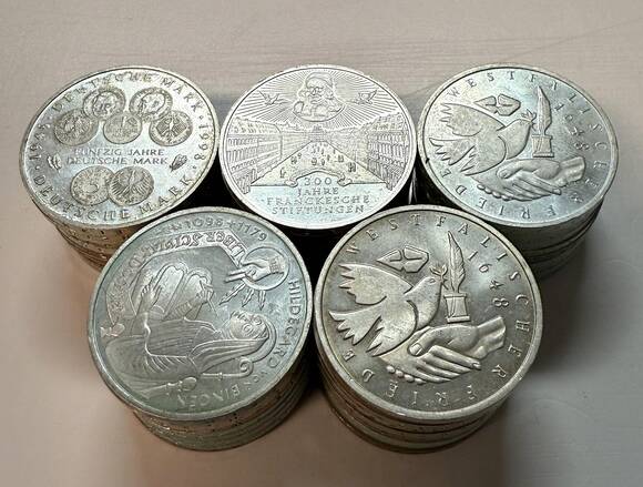 FÜR SILBERANLEGER BRD 10 DM Silber aus 1998-2001
