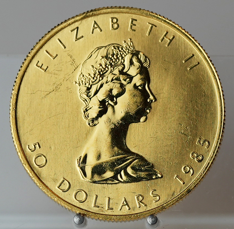 KANADA 50 Dollars Gold 1985 Maple Leaf