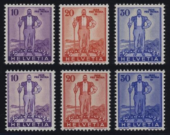 SCHWEIZ 1936 MiNr. 294-296 und A 294-296