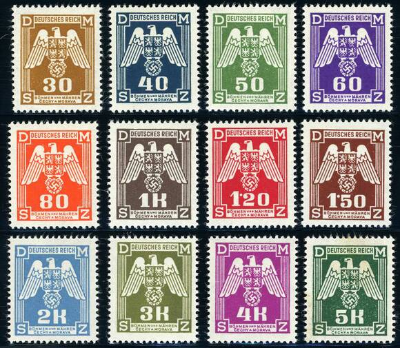 B.u.M. 1943 DIENST MiNr. 13-24