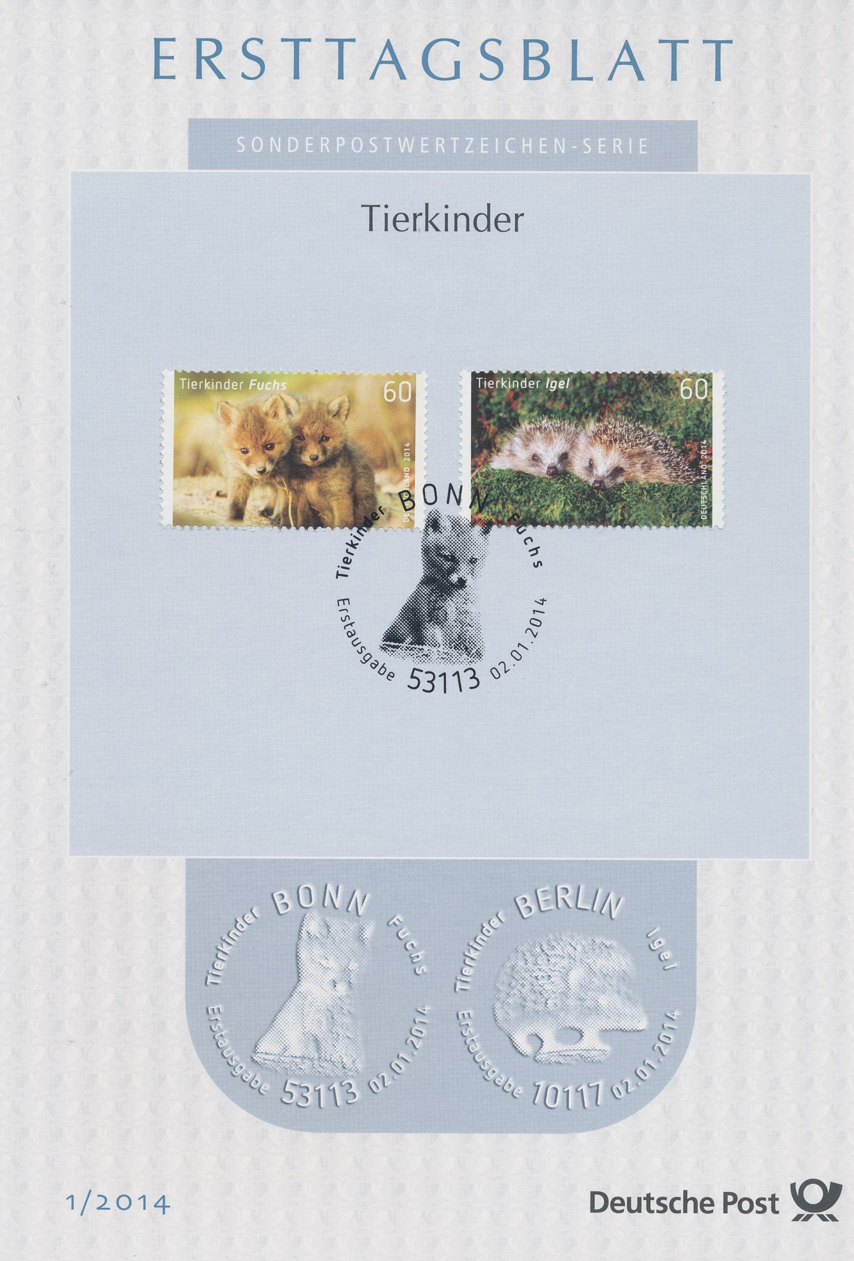 BRD Ersttagsblätter Jahrgang 2014