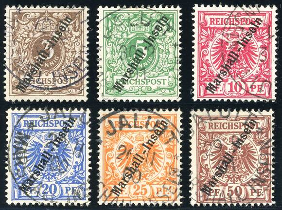 MARSHALL-INSELN 1899 MiNr. 7-12 MARSHALL-INSELN 1899 MiNr. 7-12