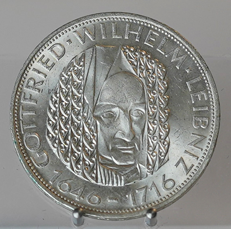 BRD 5 DM Silber 1966 D Gottfried Wilhelm Leibniz