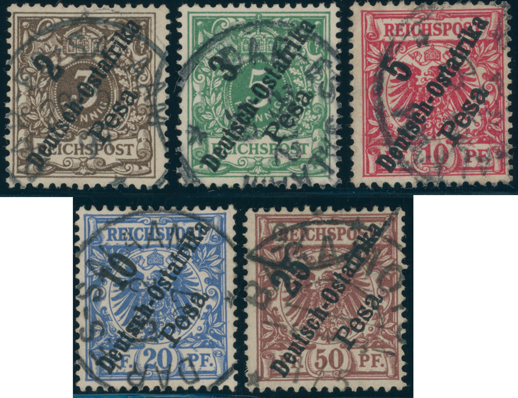 DEUTSCH-OSTAFRIKA 1896 MiNr. 6-10