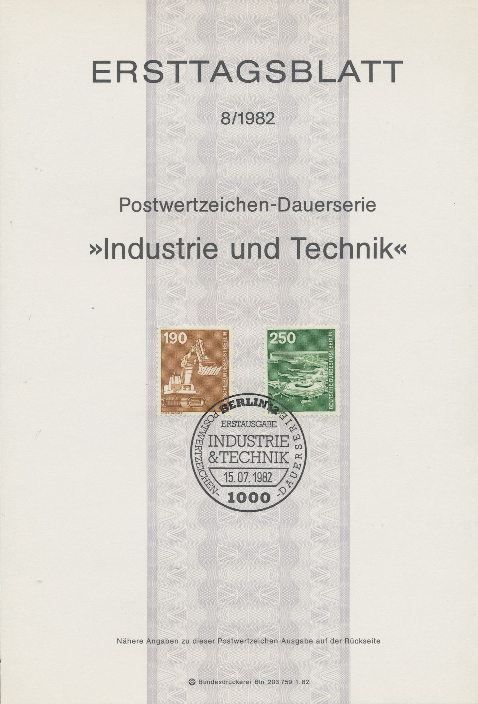 Berlin Ersttagsblätter Jahrgang 1982