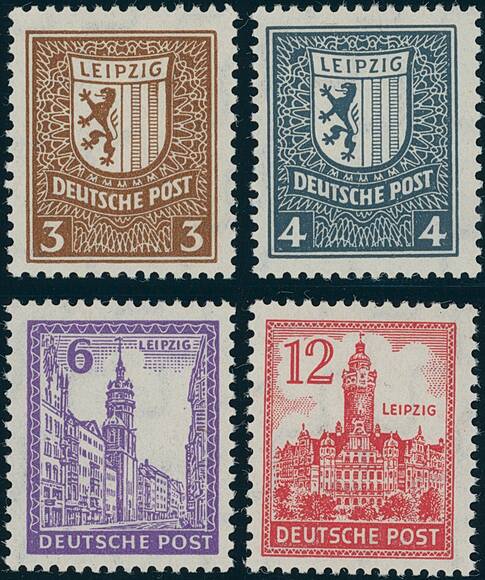 SBZ MiNr. 150-155 X Wasserzeichen Stufen fallend SBZ MiNr. 150-155 X Wasserzeichen Stufen fallend