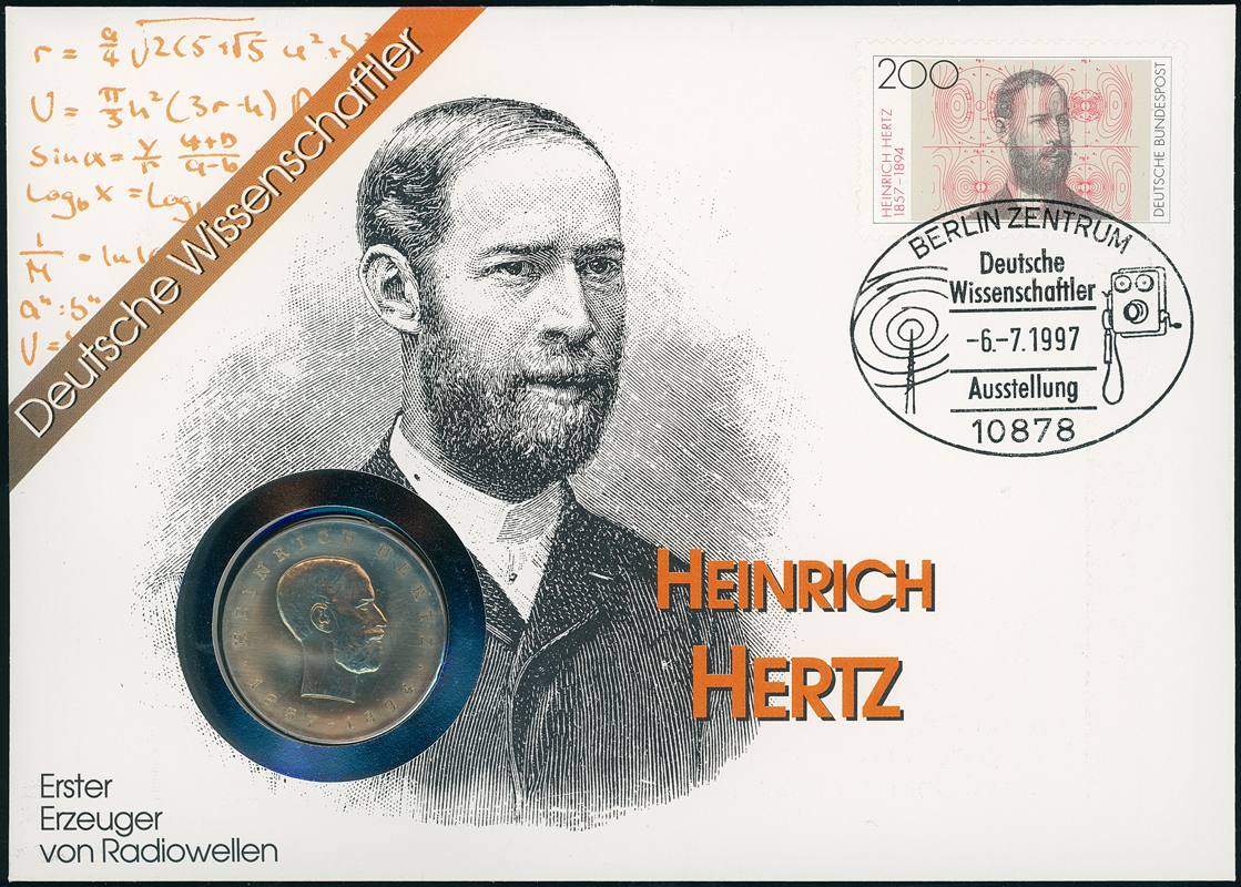 DDR/BRD 1969/1997 Numisbrief Heinrich Hertz