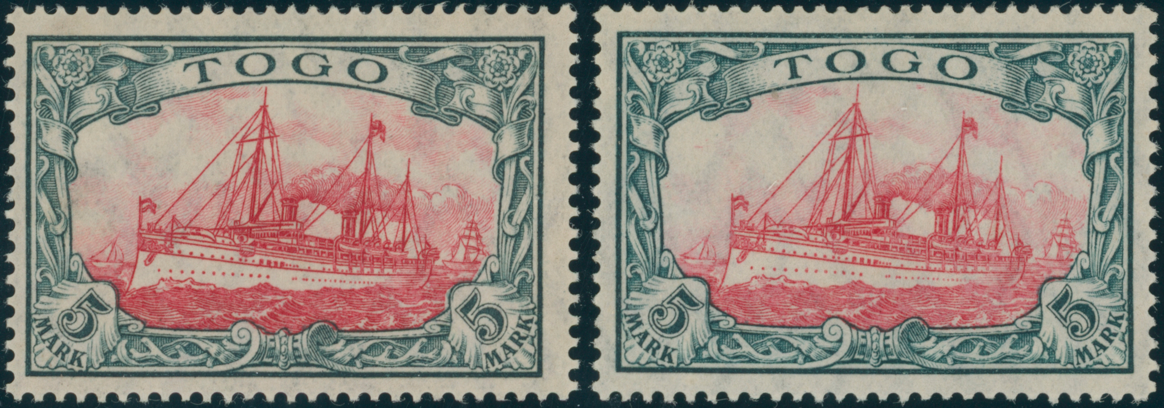 TOGO 1915/19 MiNr. 23 I A + II B