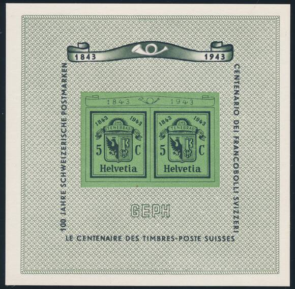 SCHWEIZ 1943 Block 10