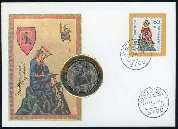 BRD 1980/1984 Numisbrief Walther von der Vogelweide BRD 1980/1984 Numisbrief Walther von der Vogelweide