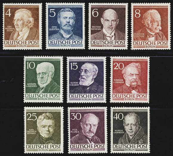 BERLIN 1952 MiNr. 91-100