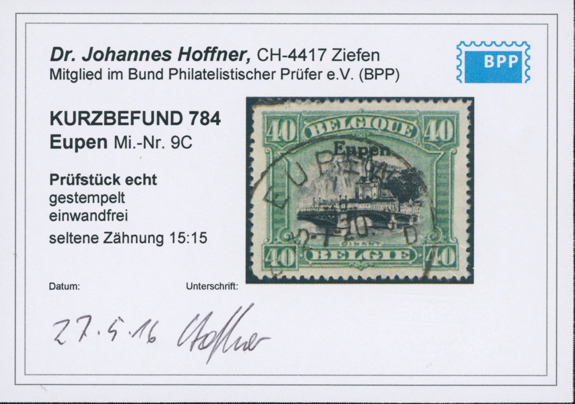 EUPEN 1920 MiNr. 9 C