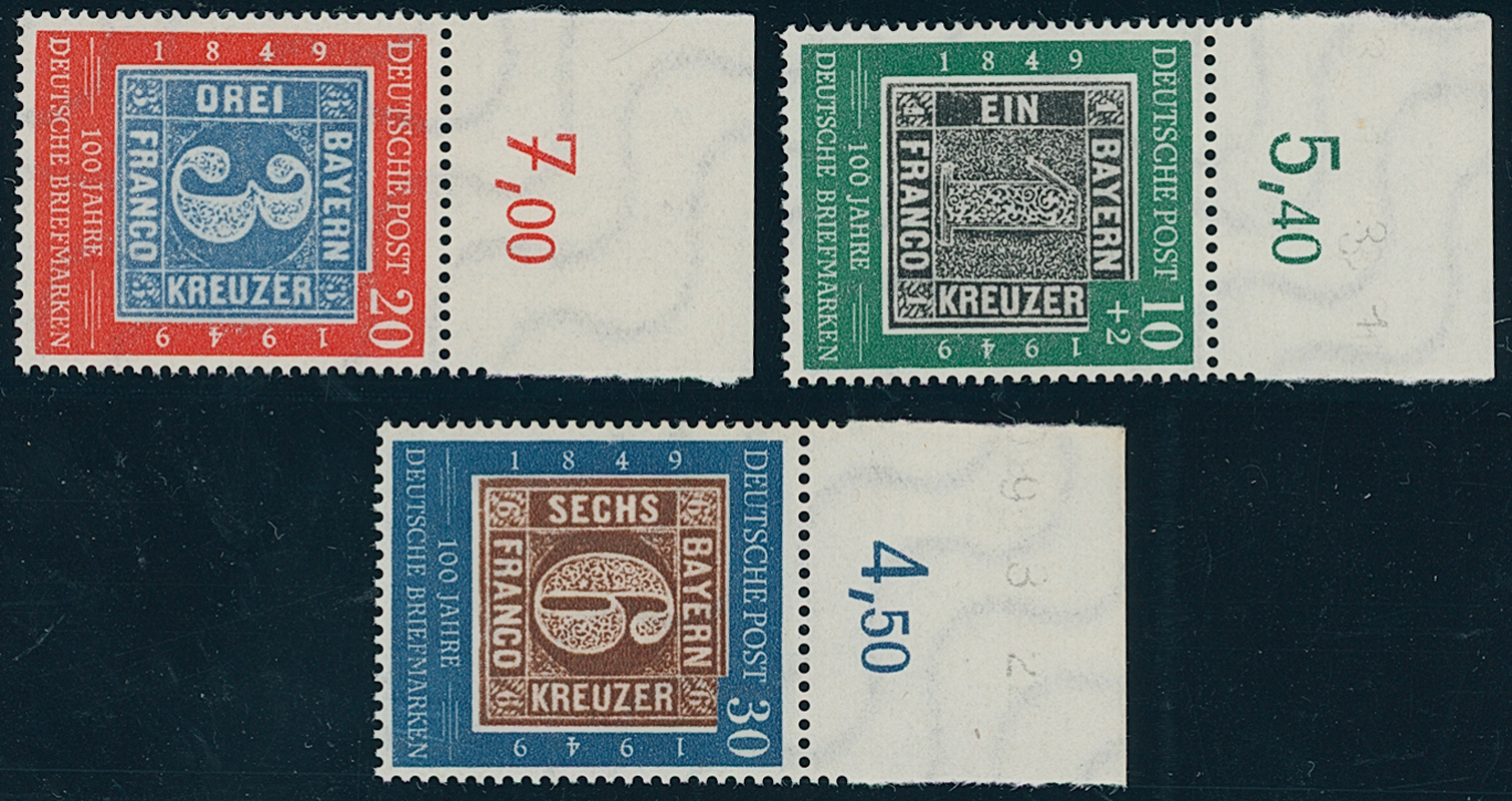 BRD 1949 MiNr. 113-115 Oberrand