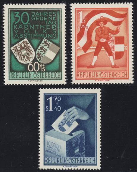 ÖSTERREICH 1950 MiNr. 952-954