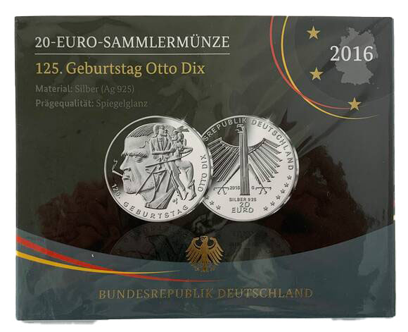 BRD 20 Euro 2016 G 125. Geburtstag Otto Dix
