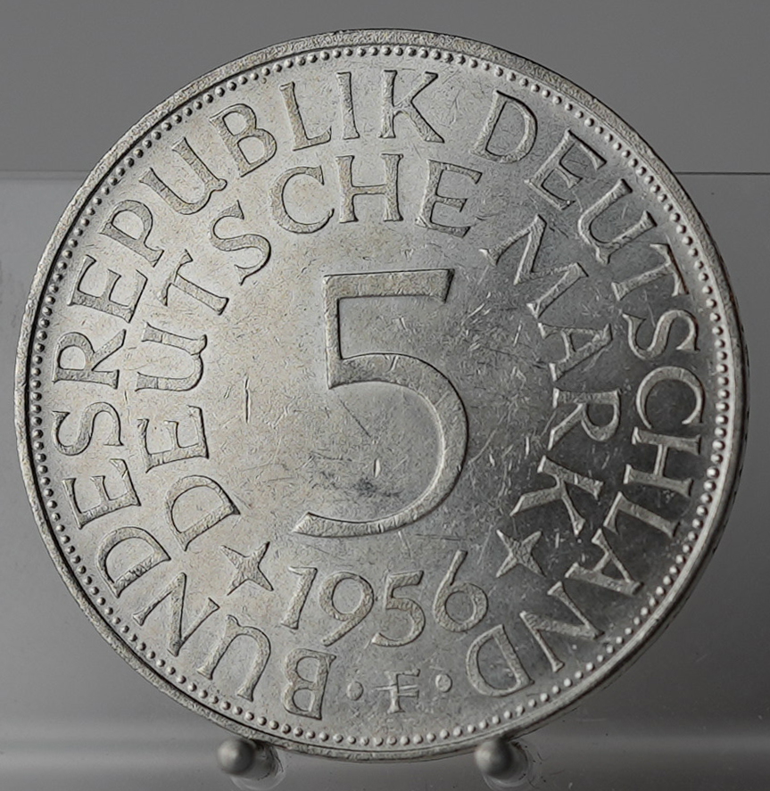 BRD 5 DM Silberadler 1956 F, Jaeger 387