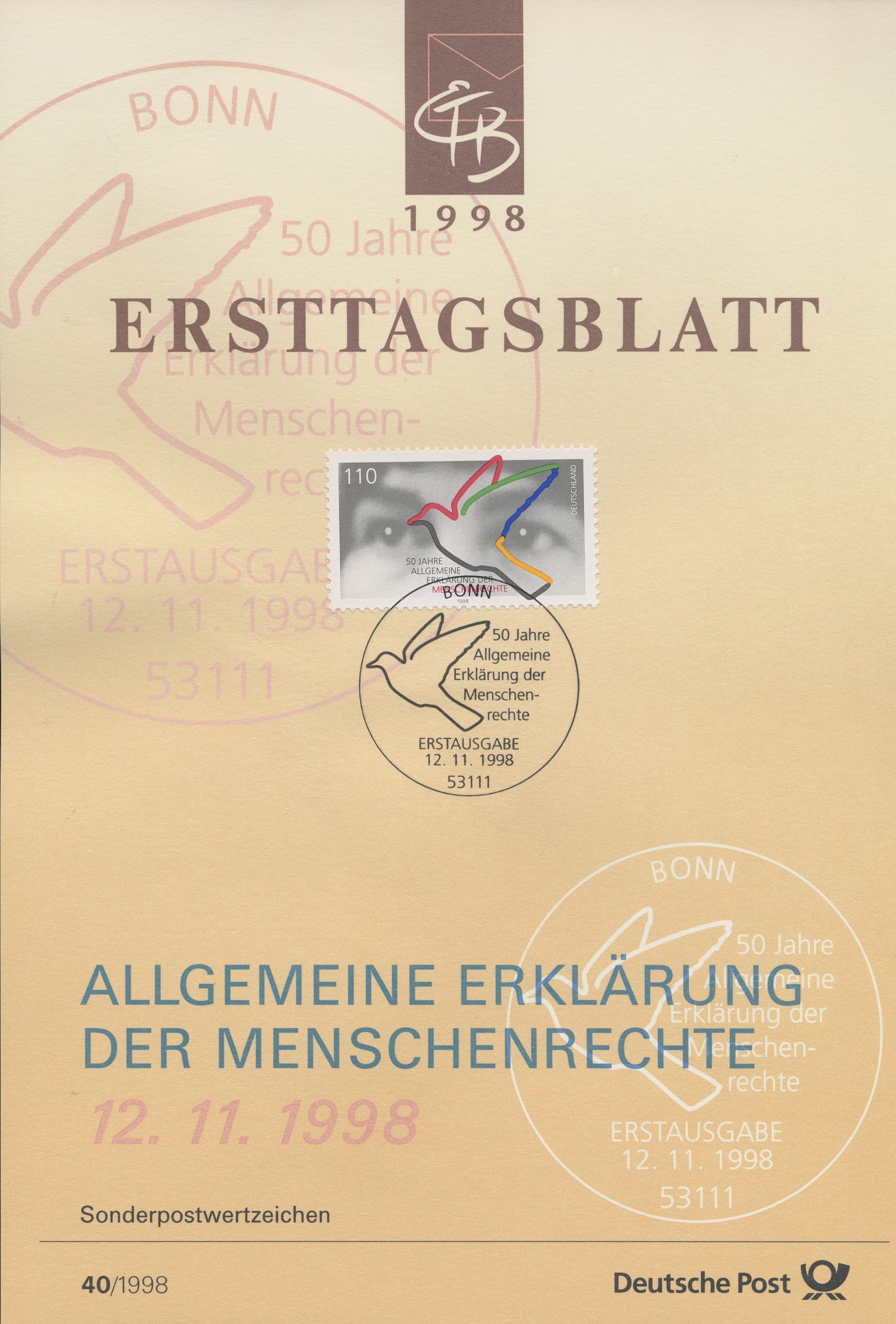 BRD Ersttagsblätter Jahrgang 1998