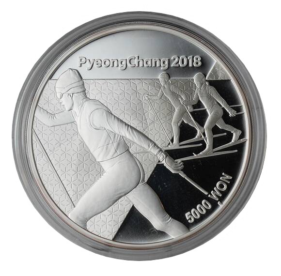 KOREA SÜD 5000 Won 2017 Olympische Winterspiele Skilanglauf