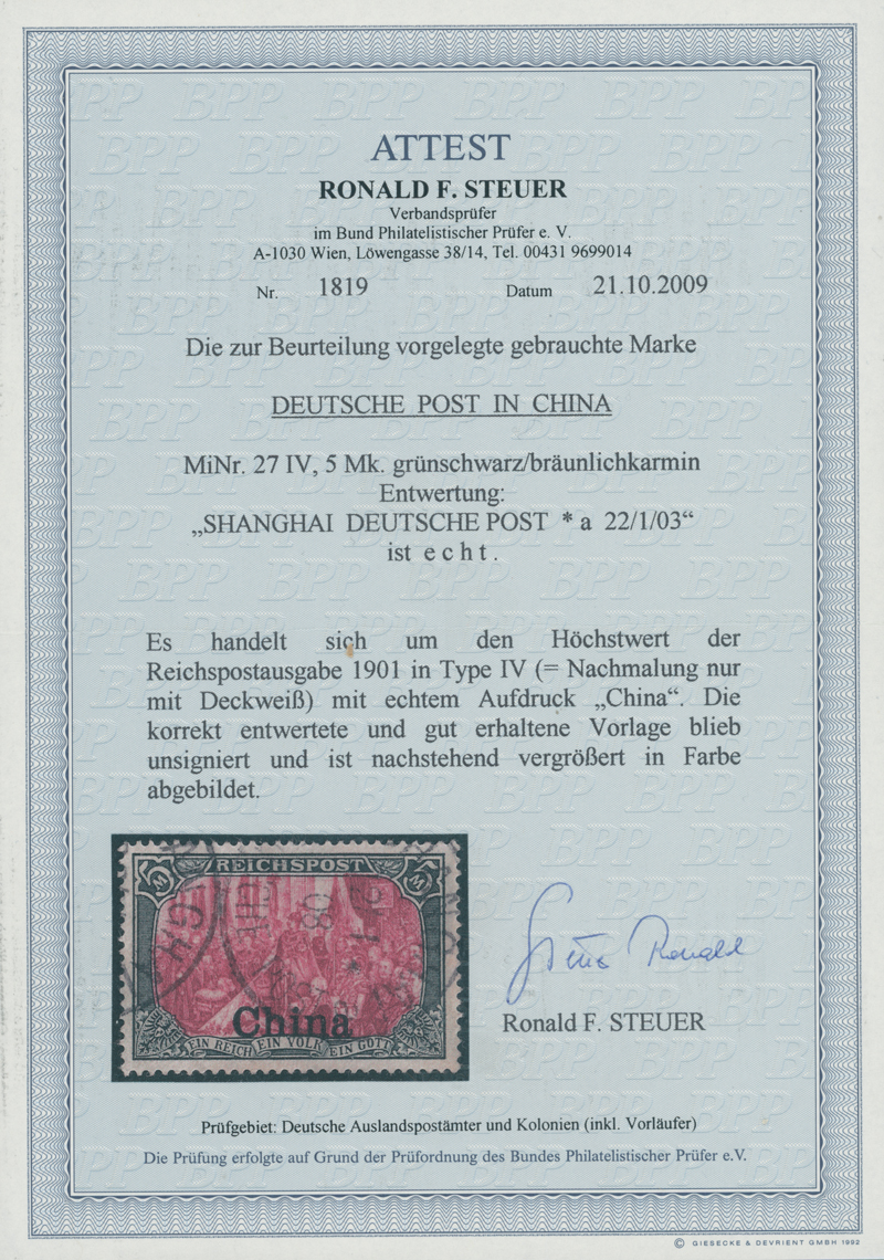 DP CHINA 1901 MiNr. 27 IV