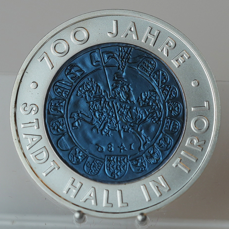 ÖSTERREICH 25 Euro 2003 Silber/Niob 700 Jahre Stadt Hall