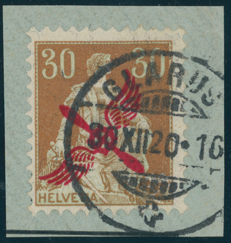 SCHWEIZ 1920 MiNr. 152 Flugpost Propeller